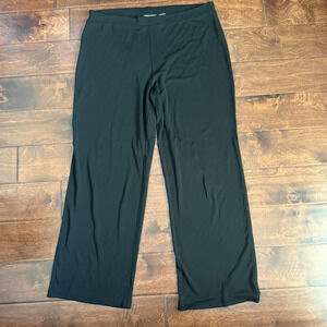 Liz Claiborne Black Wide Leg Pull-On Pants Women’s XL Stretch Soft Knit Lounge
